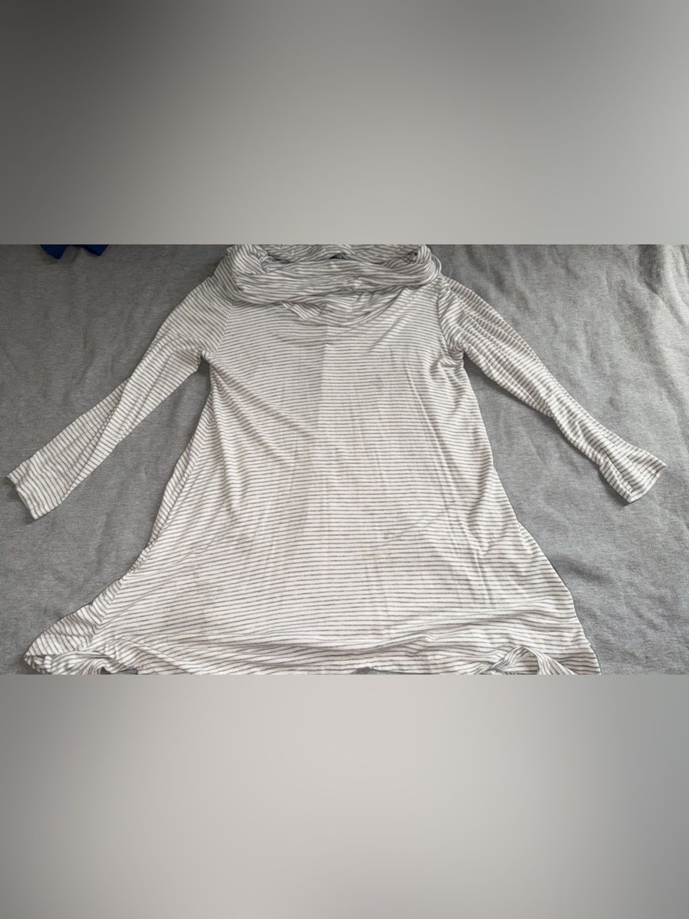Vanity Cream and Gray Striped Long Sleeve Top
